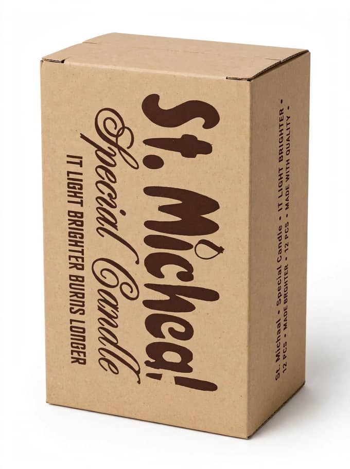 Carton of small white candles